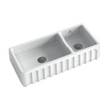 Louis fluted ceramic double kitchen sink