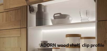 Adorn wood shelf clip profile